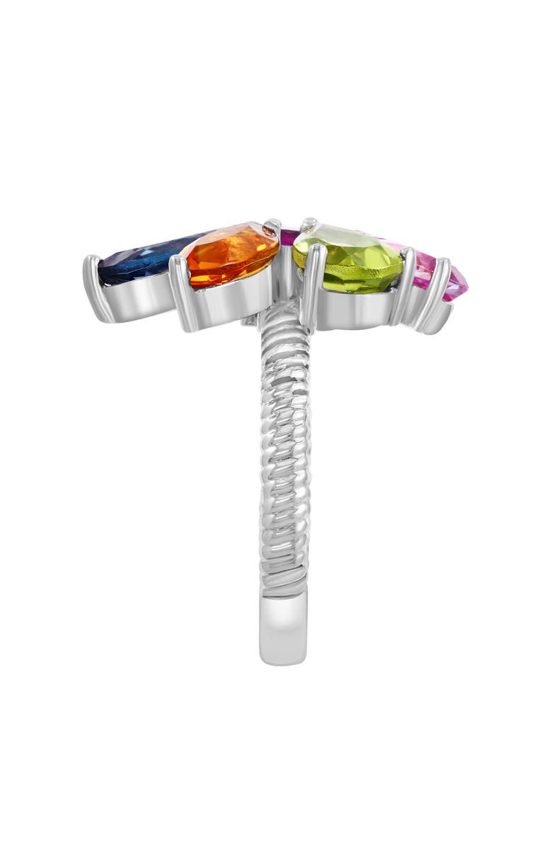 EFFY Sterling Silver Semiprecious Gemstone Flower Ring, Alternate, color, Silver Multi