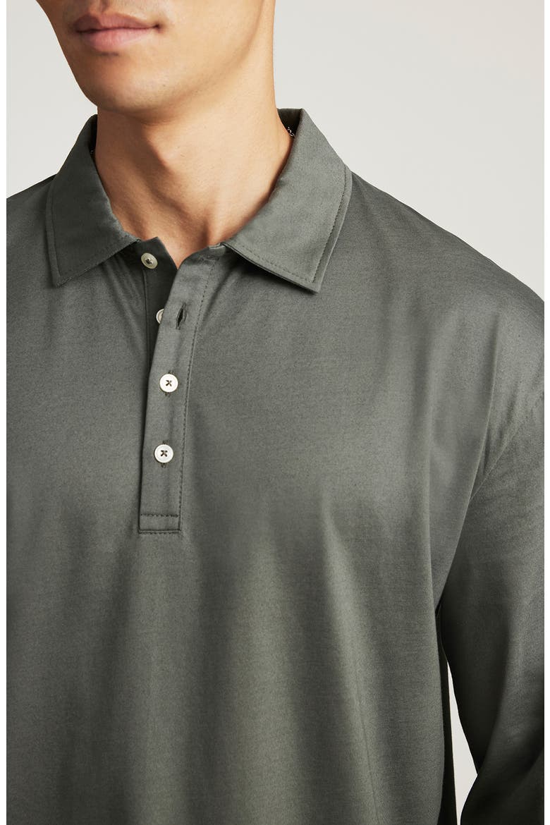 Long Sleeve Jersey Polo, Alternate, color, URBAN CHIC