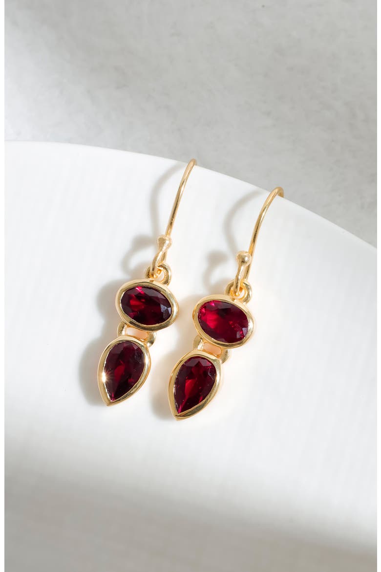 Goldtone Drop Earrings, Alternate, color, PINK