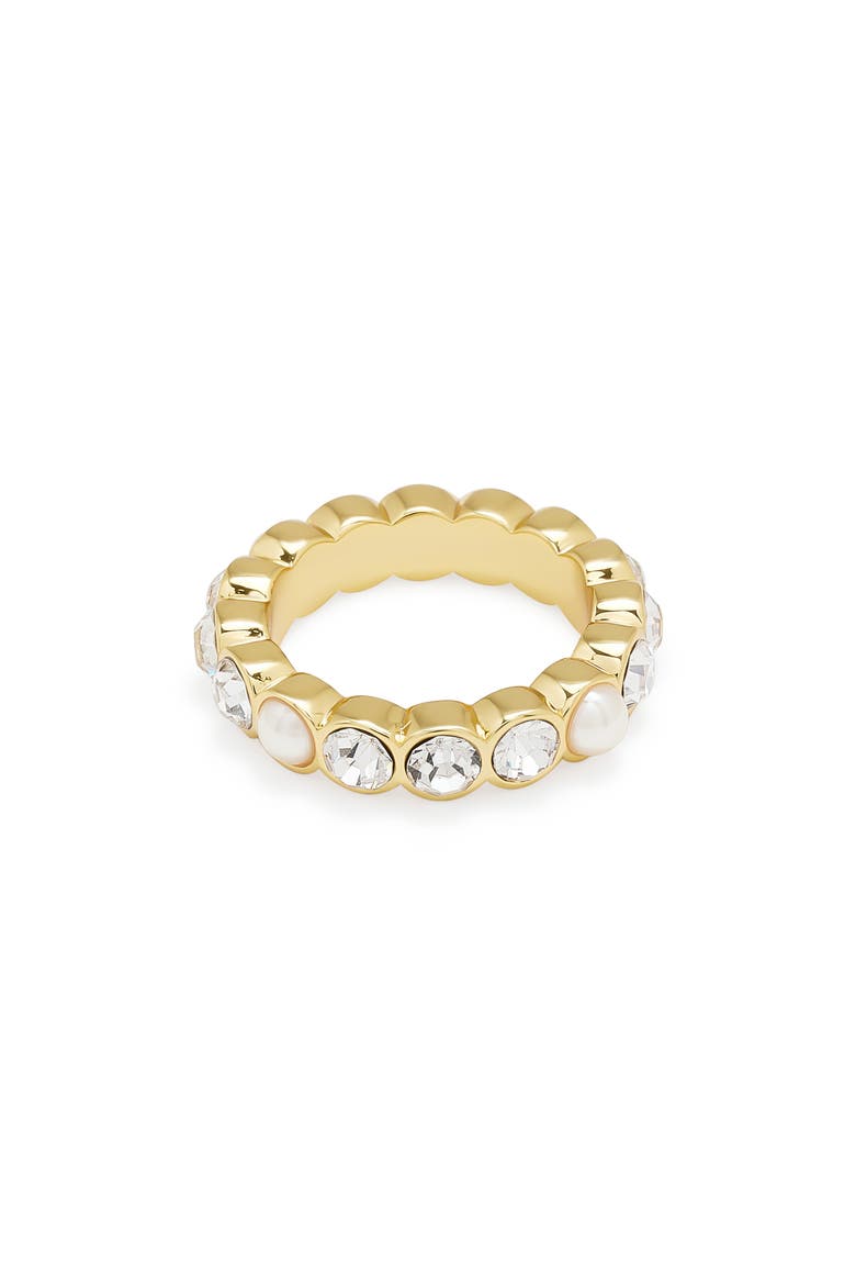 Crystal & Faux Pearl Eternity Ring, Main, color, PEARL