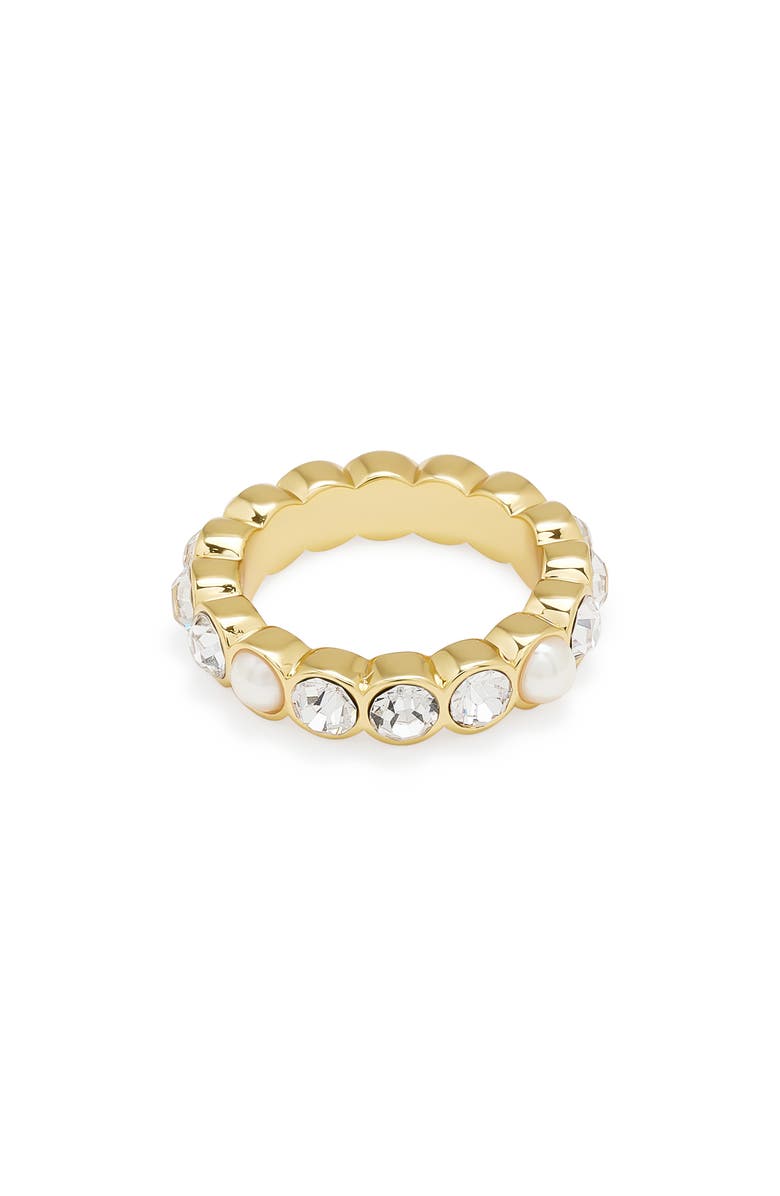 Kurt Geiger London Crystal & Faux Pearl Eternity Ring, Main, color, Pearl