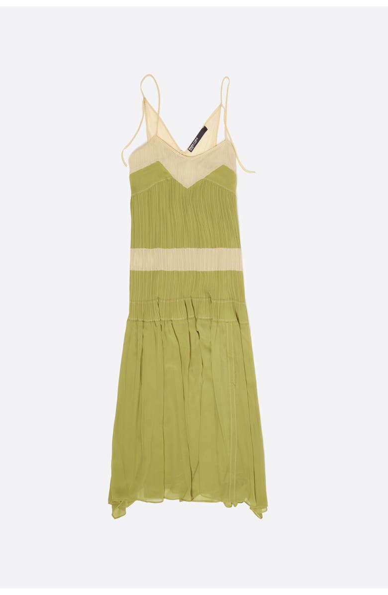 Bimba y Lola Two-Tone Pleated A-Line Strappy Dress, Alternate, color, Light Green