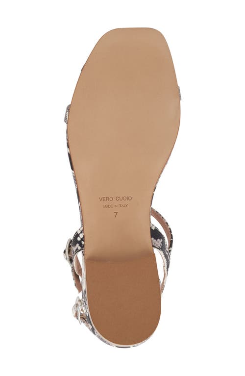 Bruno Magli Maya Strappy Sandal In Black/white Snake