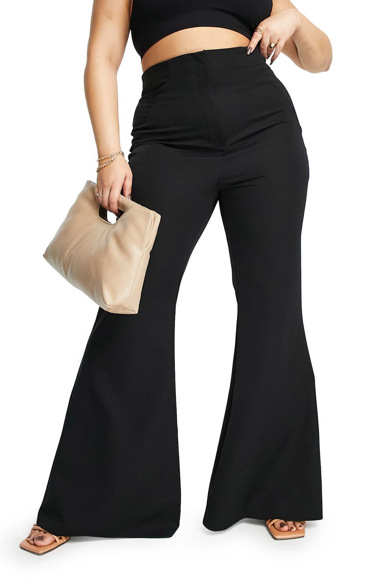 ASOS DESIGN Curve Co-Ord Flare Trousers, Main, color,