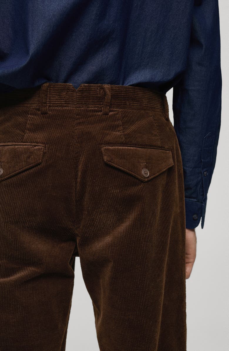MANGO Straight Leg Corduroy Pants, Alternate, color, Brown
