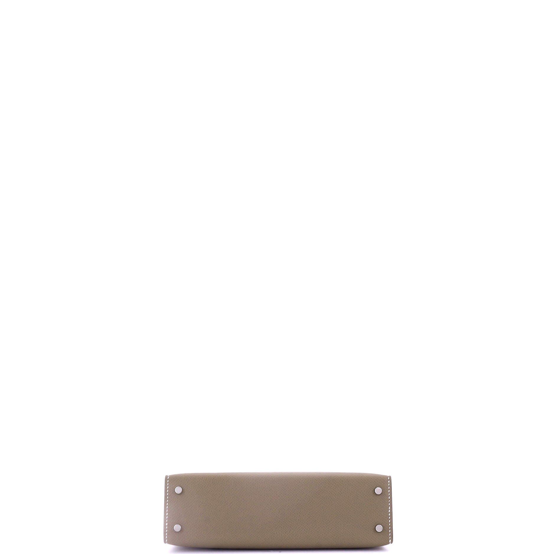 Pre-Owned Hermes Kelly Mini II Bag Grey Epsom with Palladium Hardware 20, Alternate, color, Etoupe