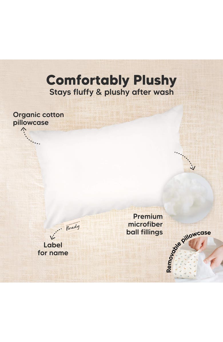 KeaBabies Mini Toddler Pillow With Pillowcase, Alternate, color, French Gray