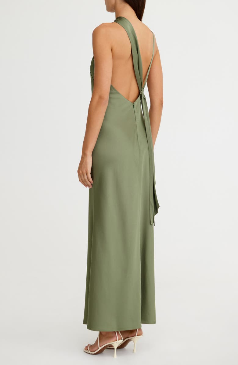 Significant Other Lucile Draped Sleeveless Gown, Alternate, color, Pesto