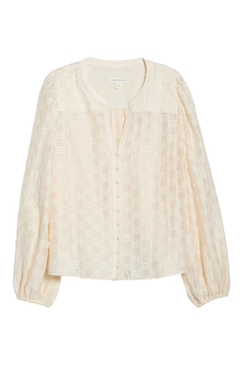 Long Sleeve Button-Up Top, Alternate, color, IVORY ANTIQUE