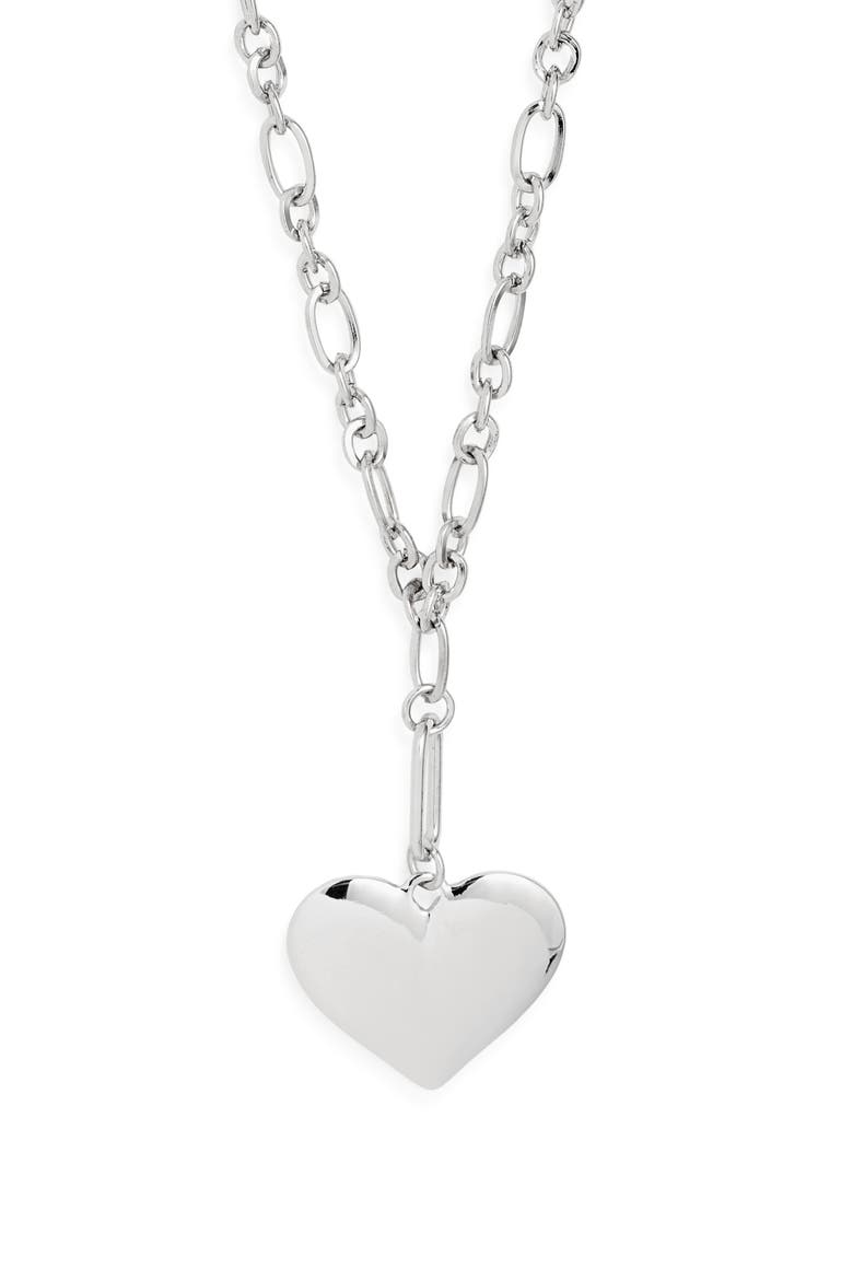 Heart Y-Necklace, Main, color, SILVER