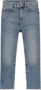 DL1961 Kids' Raw Hem High Rise Straight Leg Jeans