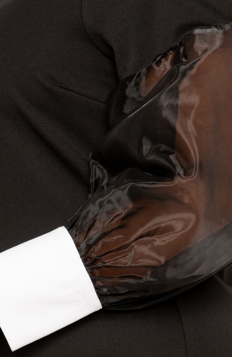 BUXOM COUTURE Contrast Long Sleeve Dress, Alternate, color, Black