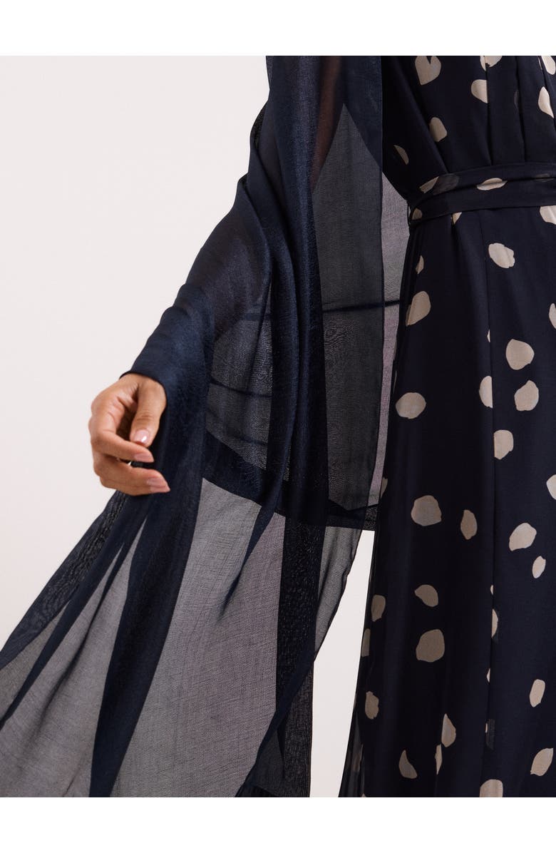 Phase Eight Satin Trim Scarf, Alternate, color, Navy