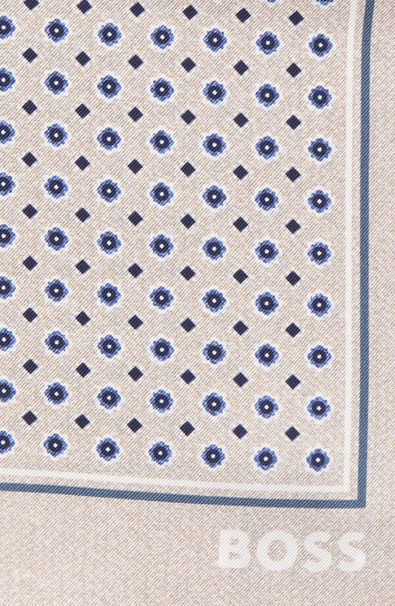 BOSS Silk Pocket Square, Alternate, color, Open Beige