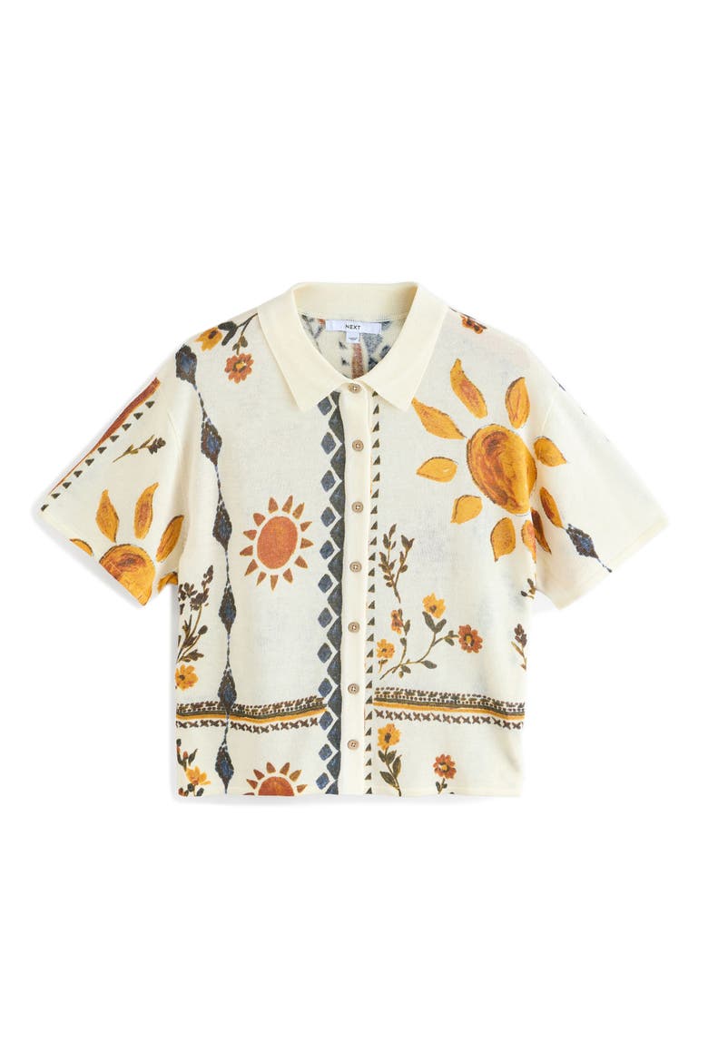 Retro Print Knit Shirt, Alternate, color, NEUTRAL