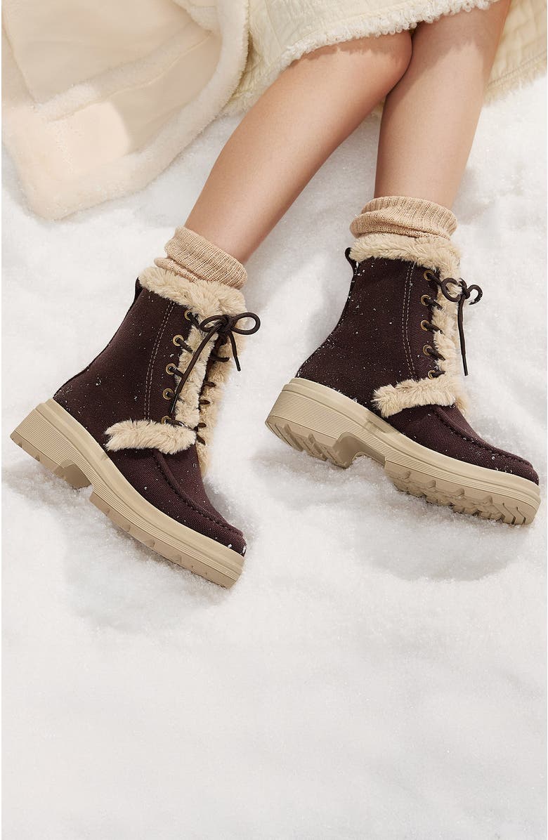 VIVAIA Faux Fur Water-Repellent Lightweight Warm Boots, Alternate, color, Dark Chocolate