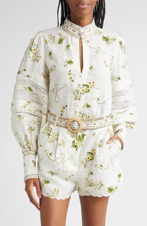 Botanical Utopia Buttoned Collar Linen Shirt