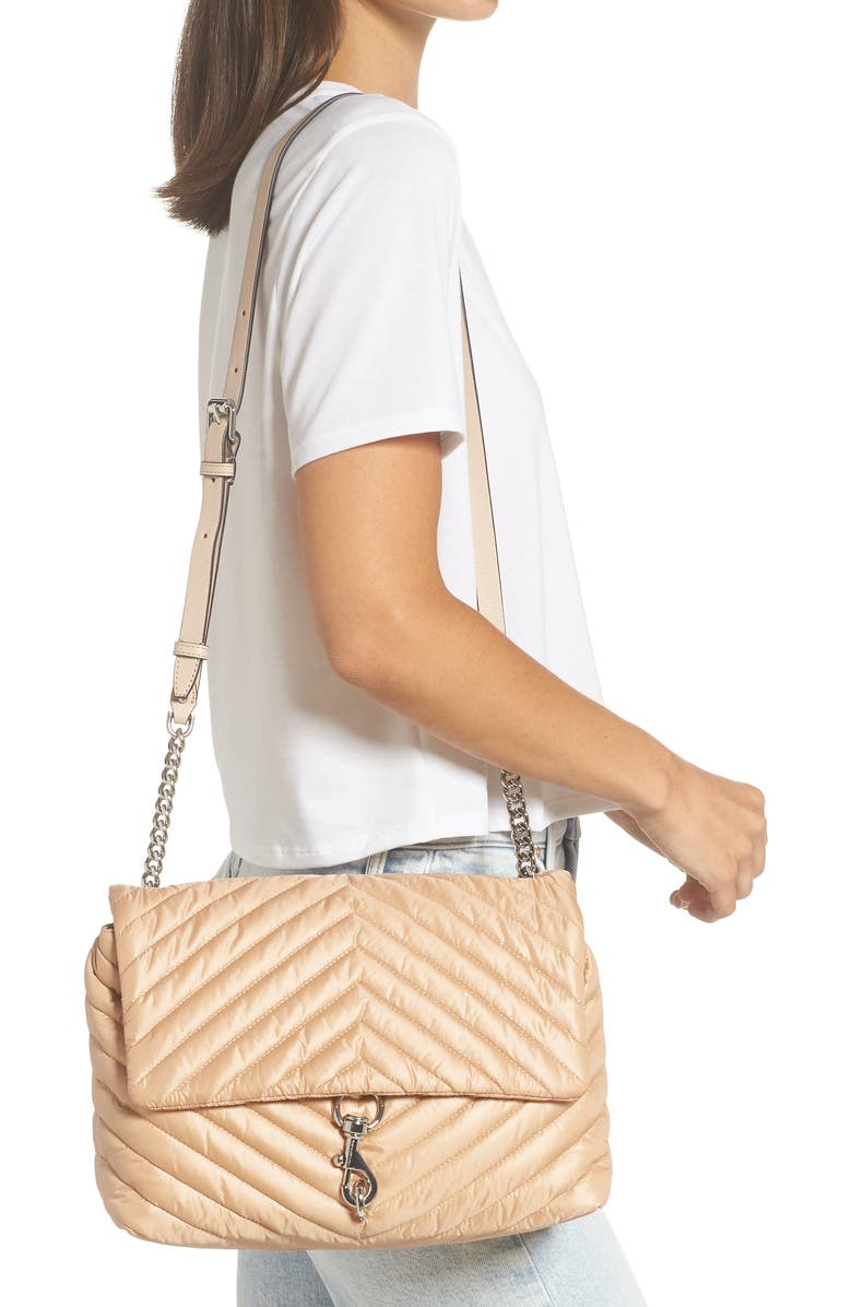 Rebecca Minkoff Edie Nylon Jumbo Flap Shoulder Bag, Alternate, color,