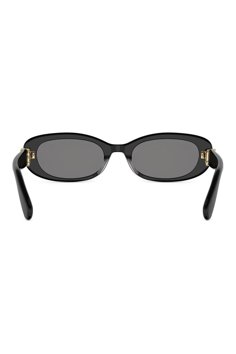 DiorOblique B1I 52mm Oval Sunglasses, Alternate, color, SHINY BLACK / SMOKE