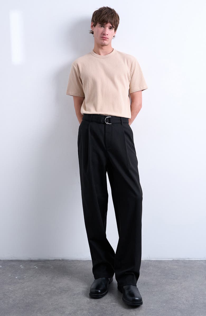 Topman Heavyweight Rib T-Shirt, Alternate, color, Camel