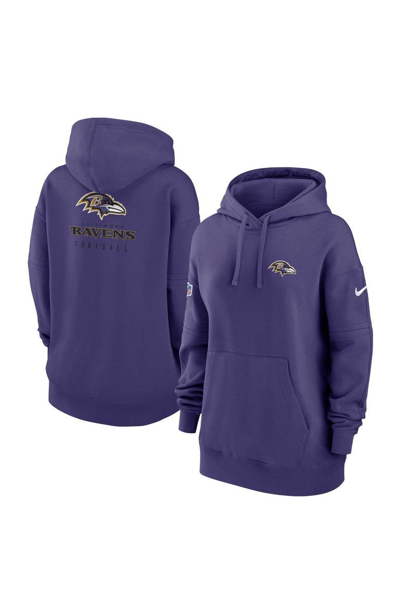 Nike Women's Nike Purple Baltimore Ravens 2023 Sideline Club Fleece Pullover Hoodie, Main, color,