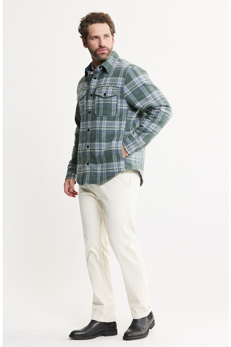 Quilted Lined Lyocell Blend Flannel Shirt Jacket, Alternate, color, GREEN