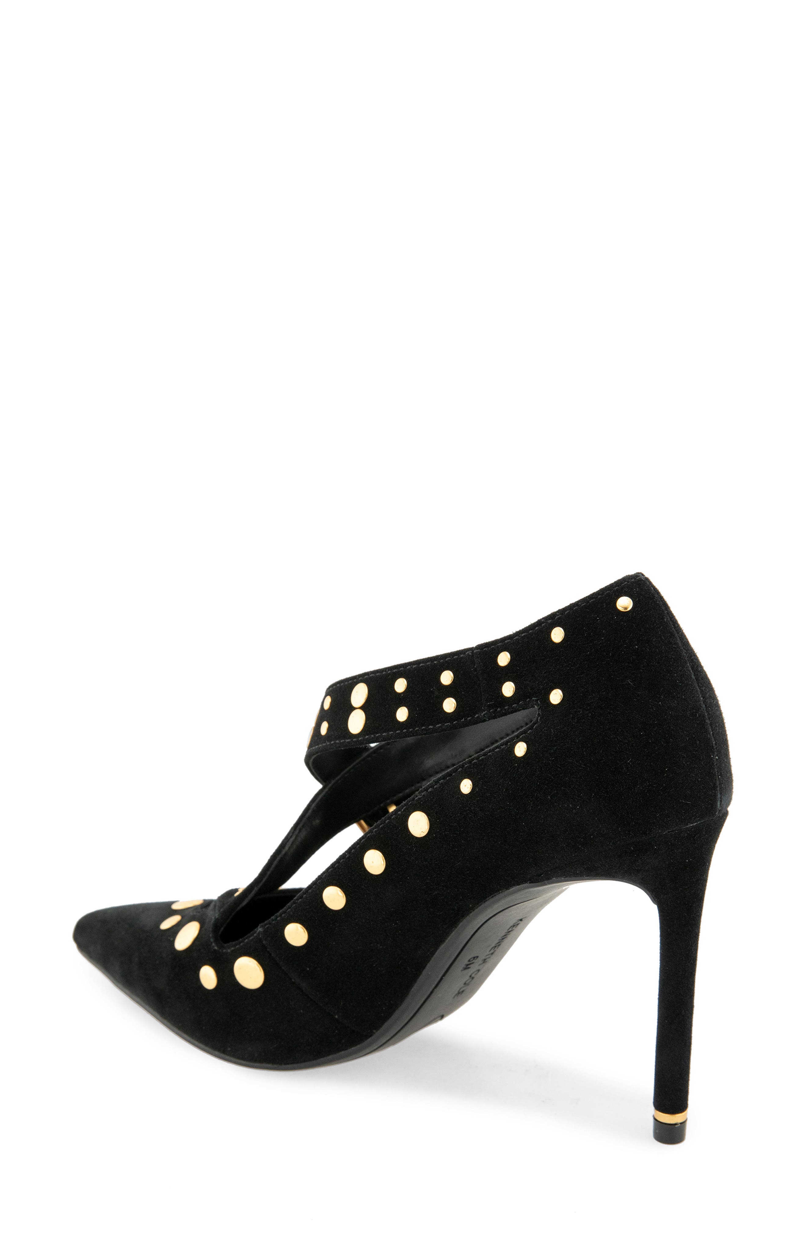 Qupid Stud Pump, Alternate, color, BLACK SUEDE