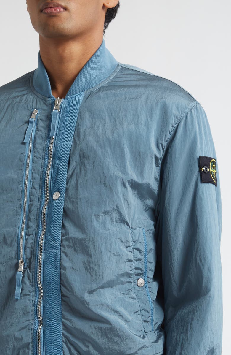 Stone Island Nylon Bomber Jacket, Alternate, color, V002b Blue