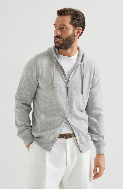 Cashmere sweatshirt-style cardigan