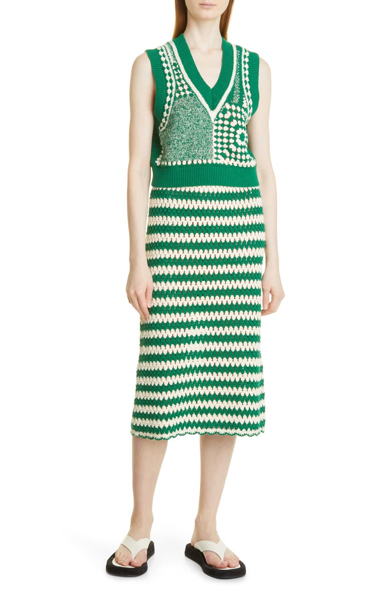 Baum und Pferdgarten Cicilla Mix Stitch Crochet Organic Cotton Vest, Alternate, color,