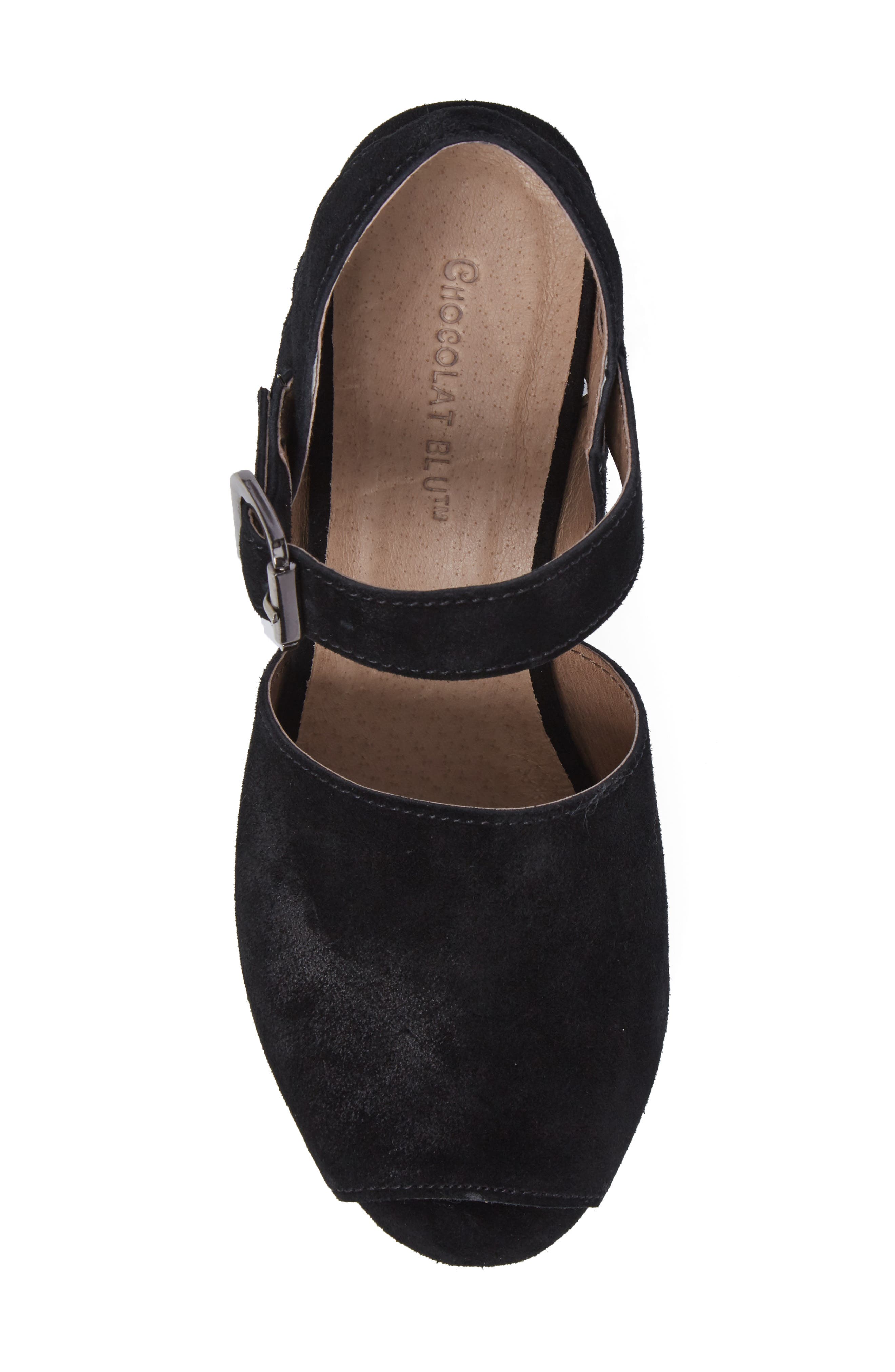 Wagga Platform Wedge Sandal, Alternate, color, BLK SUEDE