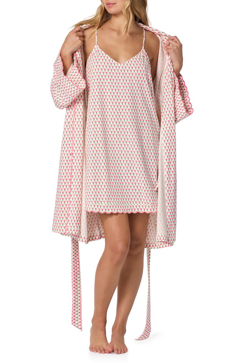 BedHead Pajamas <p>Blossom Geo Organic Cotton Short Robe </p>, Alternate, color, Blossom Geo