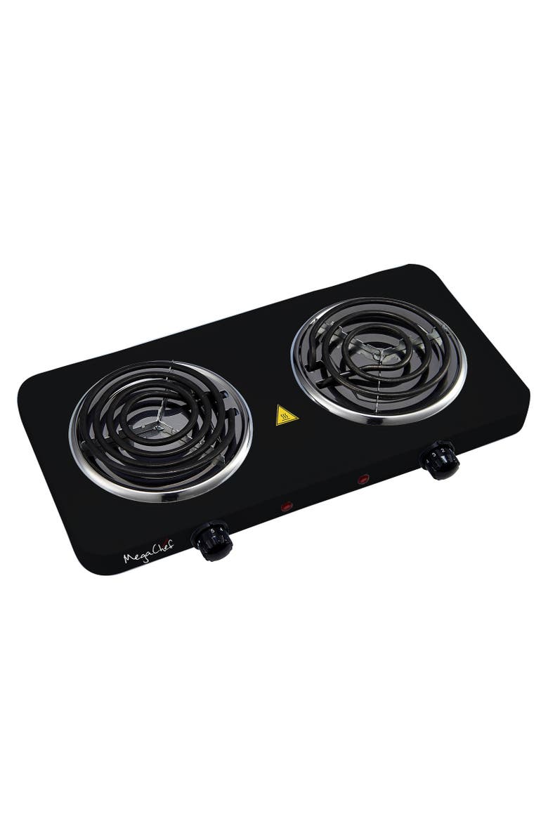 Megachef Electric Dual Coil Burner Cooktop Buffet Range, Alternate, color, Black