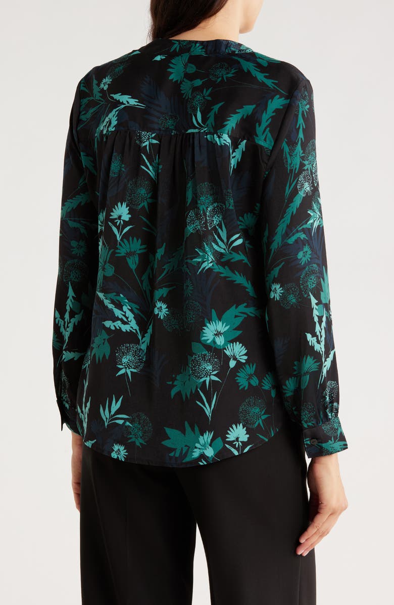 Liverpool Floral Long Sleeve Button-Up Shirt, Alternate, color, Malachite Foliage