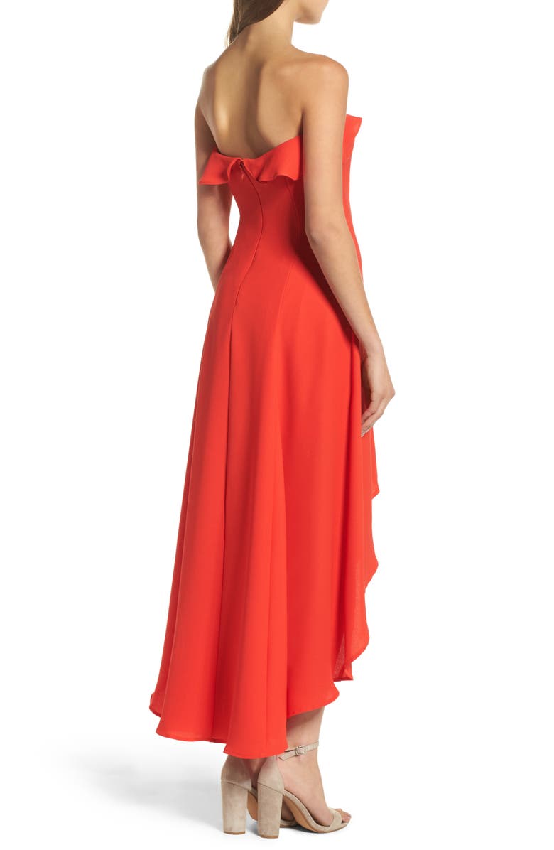 19 Cooper Ruffle Crepe High/Low Dress, Alternate, color,