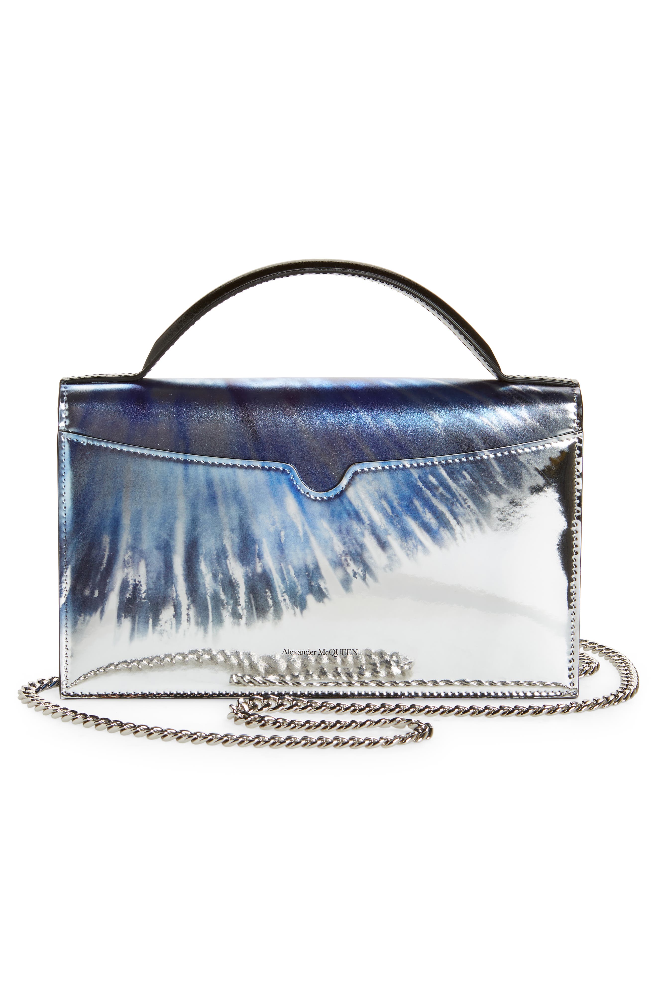 McQueen Medium Skull Galactic Iris Top Handle Bag, Alternate, color, 