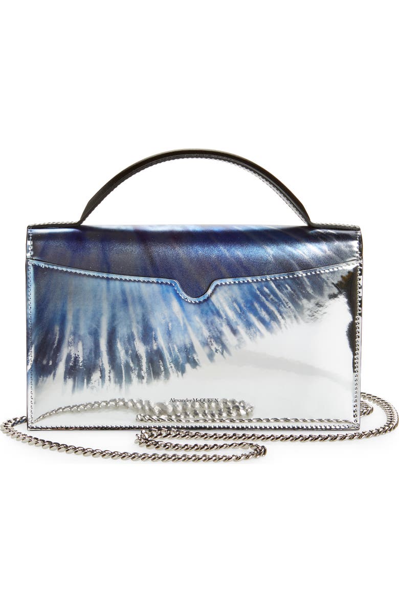 McQueen Medium Skull Galactic Iris Top Handle Bag, Alternate, color,