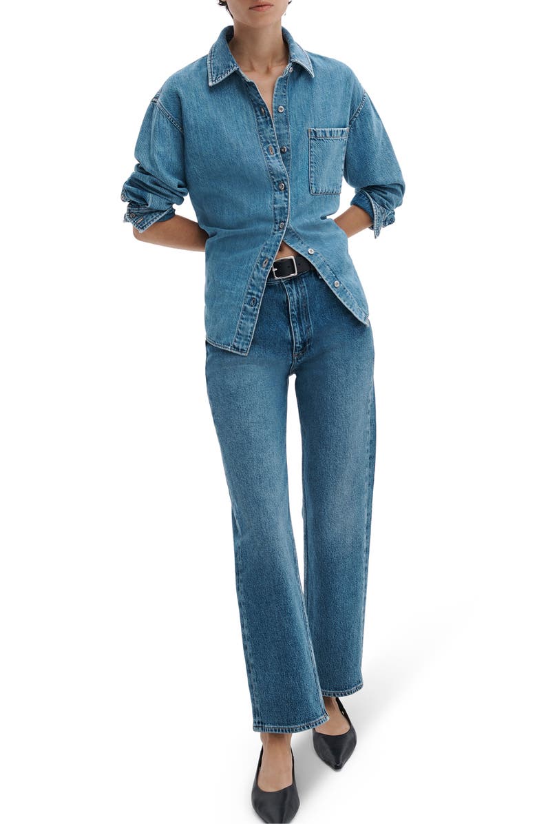 rag & bone Harlow Mid Rise Ankle Straight Leg Jeans, Alternate, color, Accord