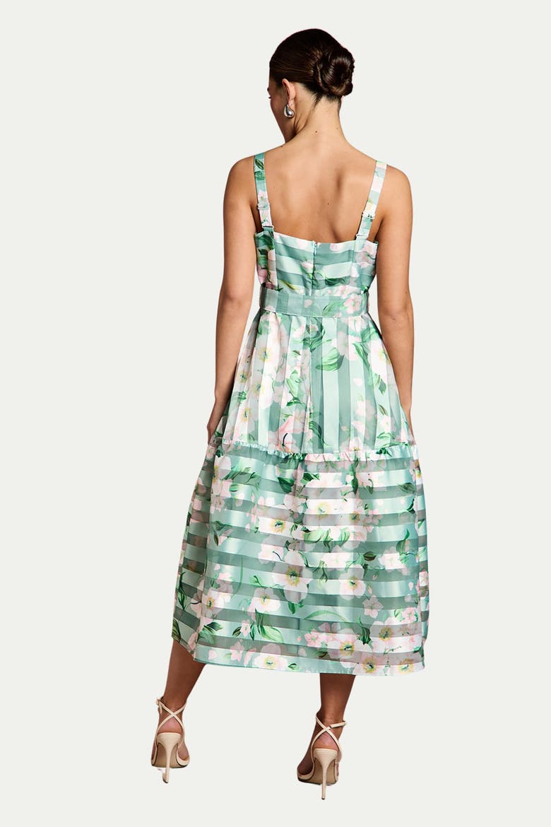 Burnout Organza Midi Dress, Alternate, color, Sage