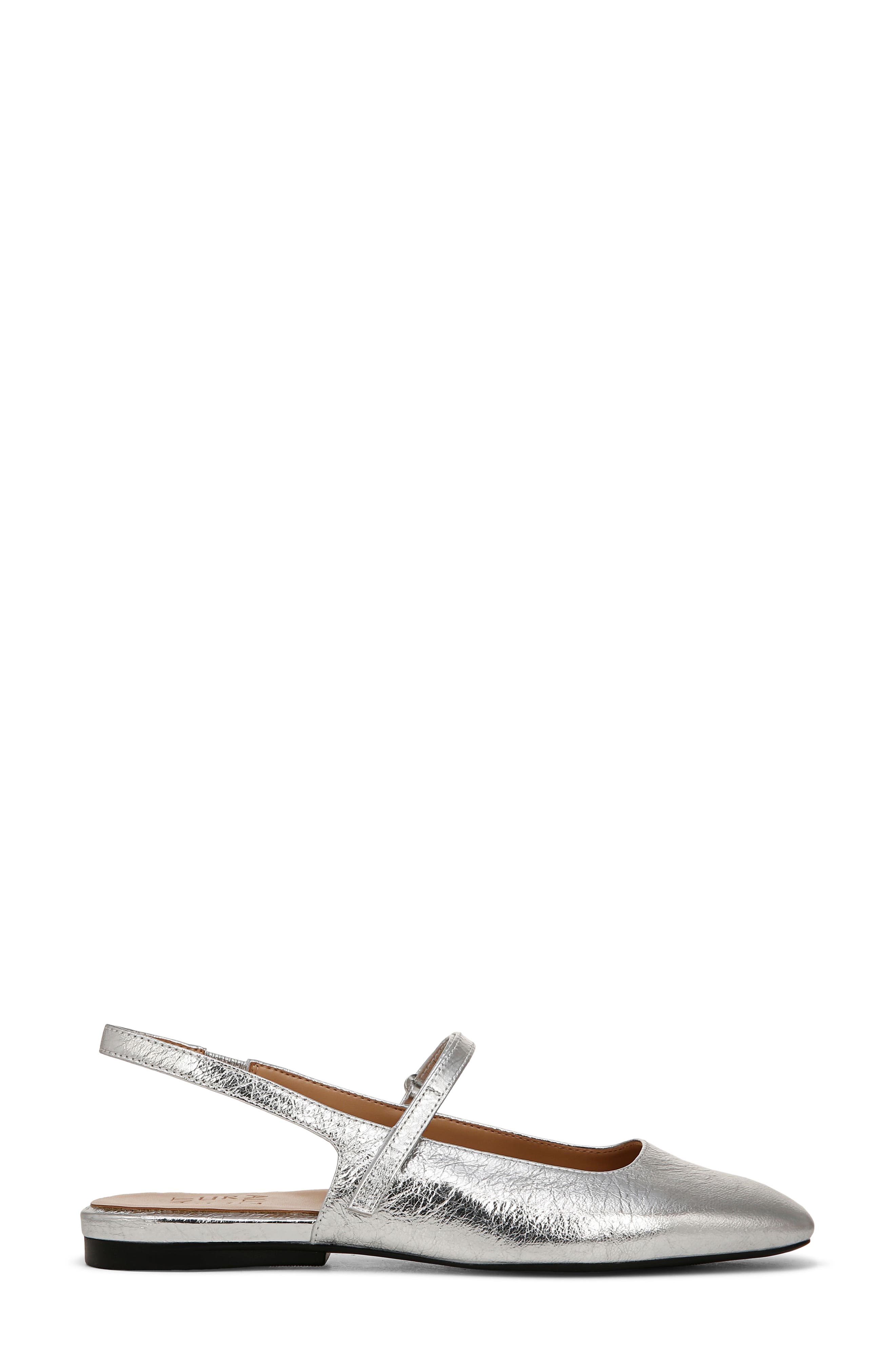 Connie Slingback Mary Jane Flat, Alternate, color, SILVER LEATHER