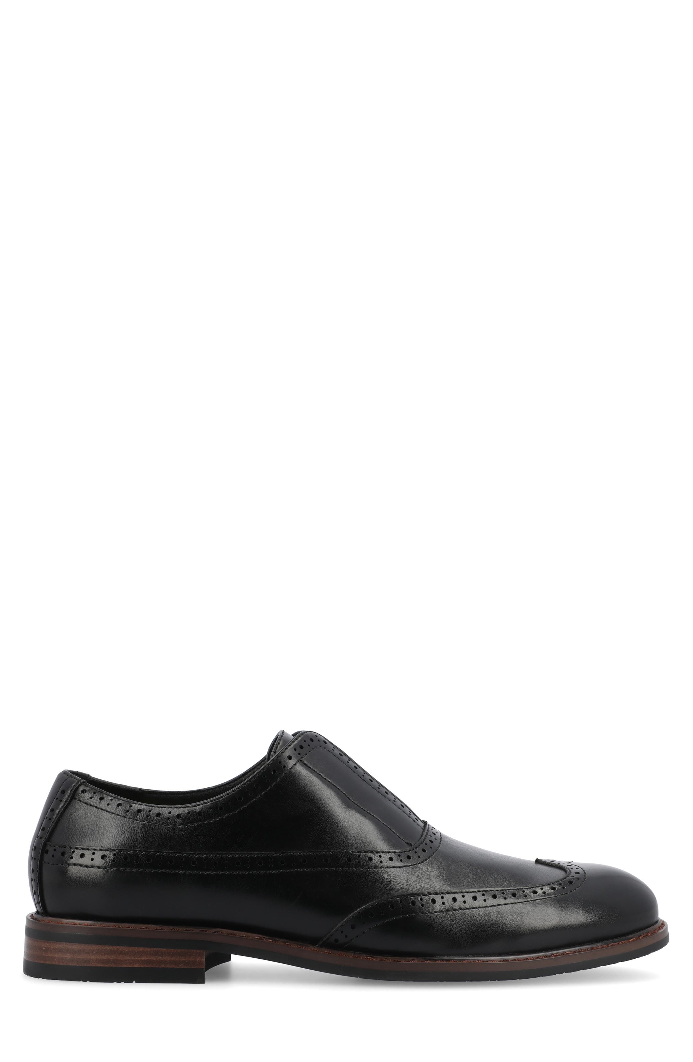 VANCE CO Nikola Tru Comfort Wingtip Slip-On Oxford, Alternate, color, Black