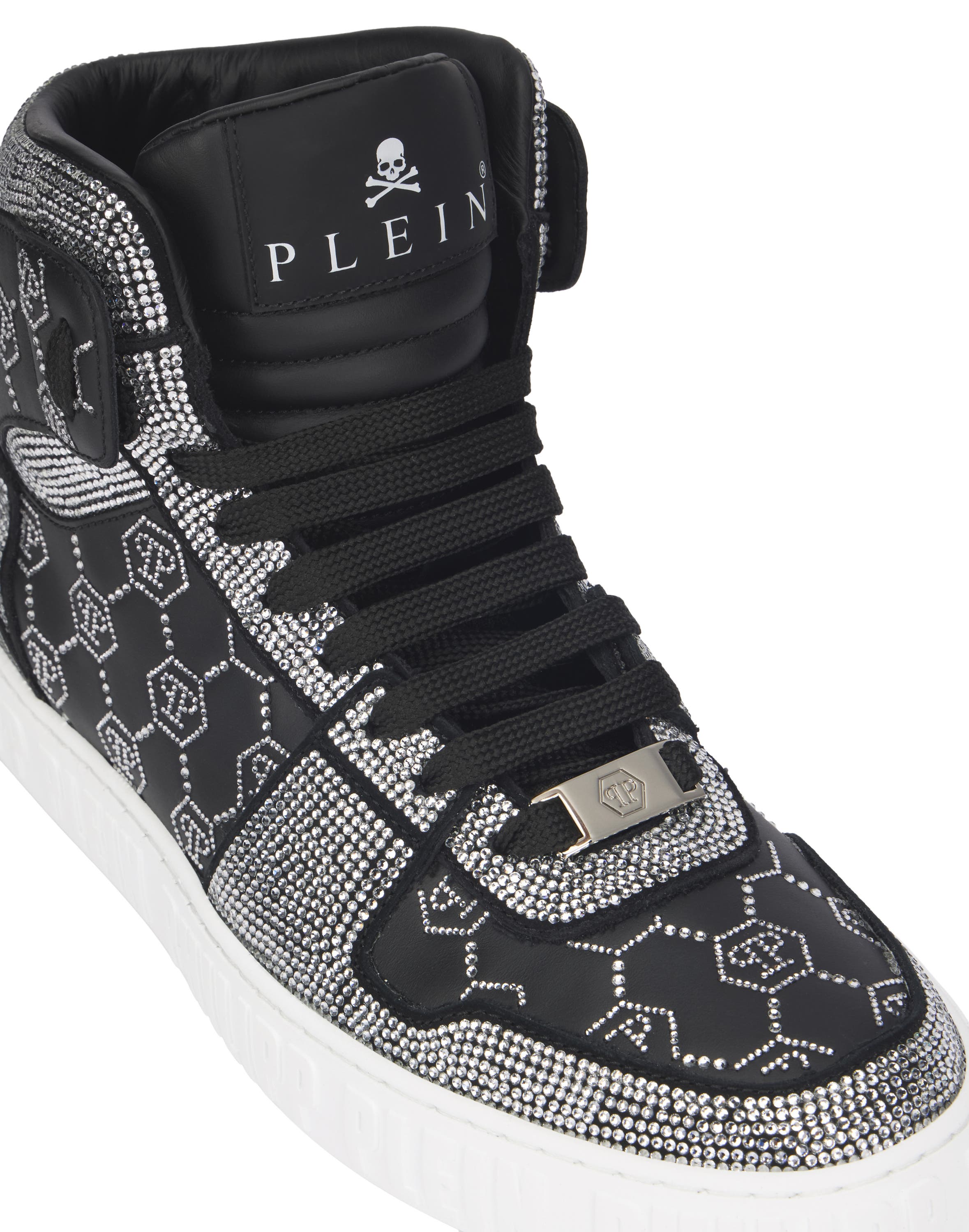 High Top Sneakers Carson Monogram Strass Unisex, Alternate, color, black