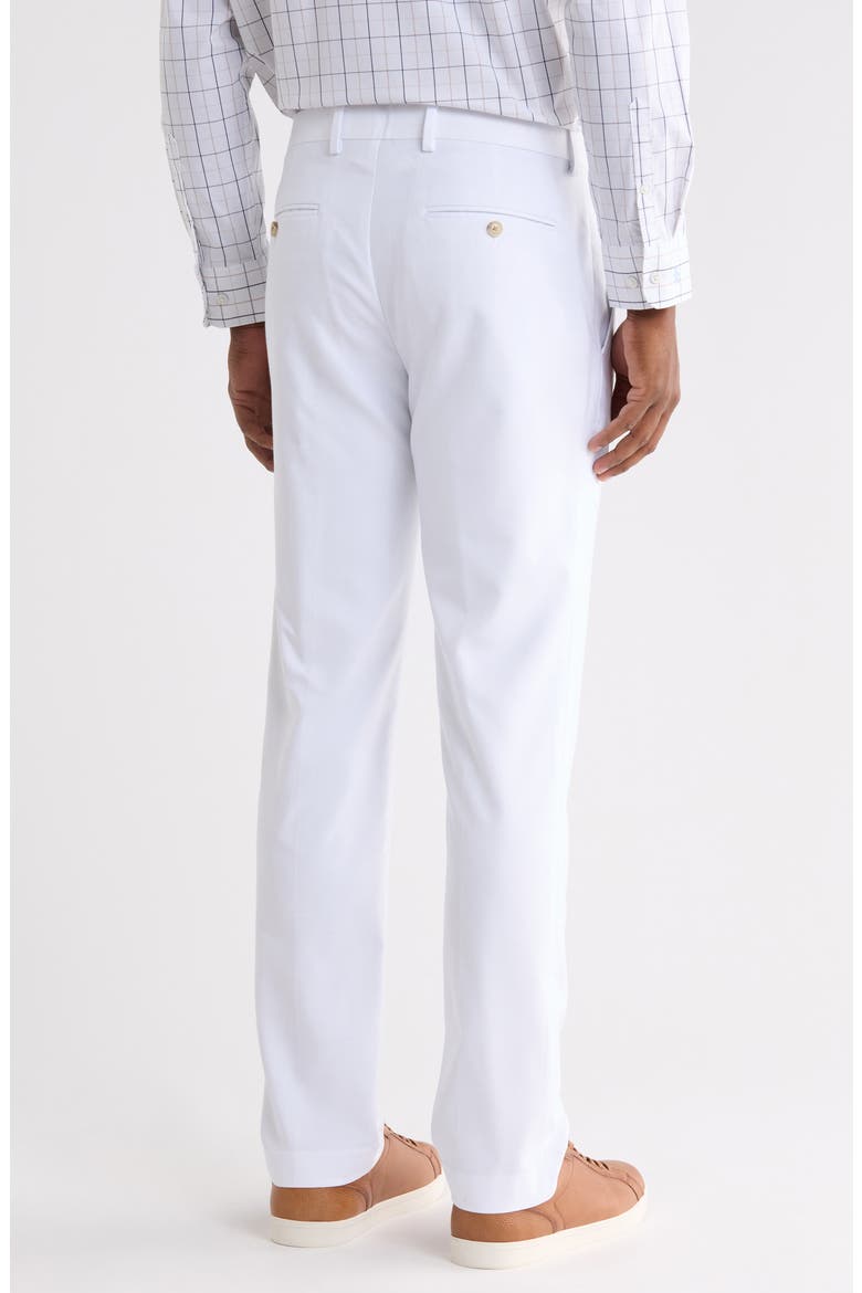 Sharkskin Flat Front Dress Pants, Alternate, color, WHITE