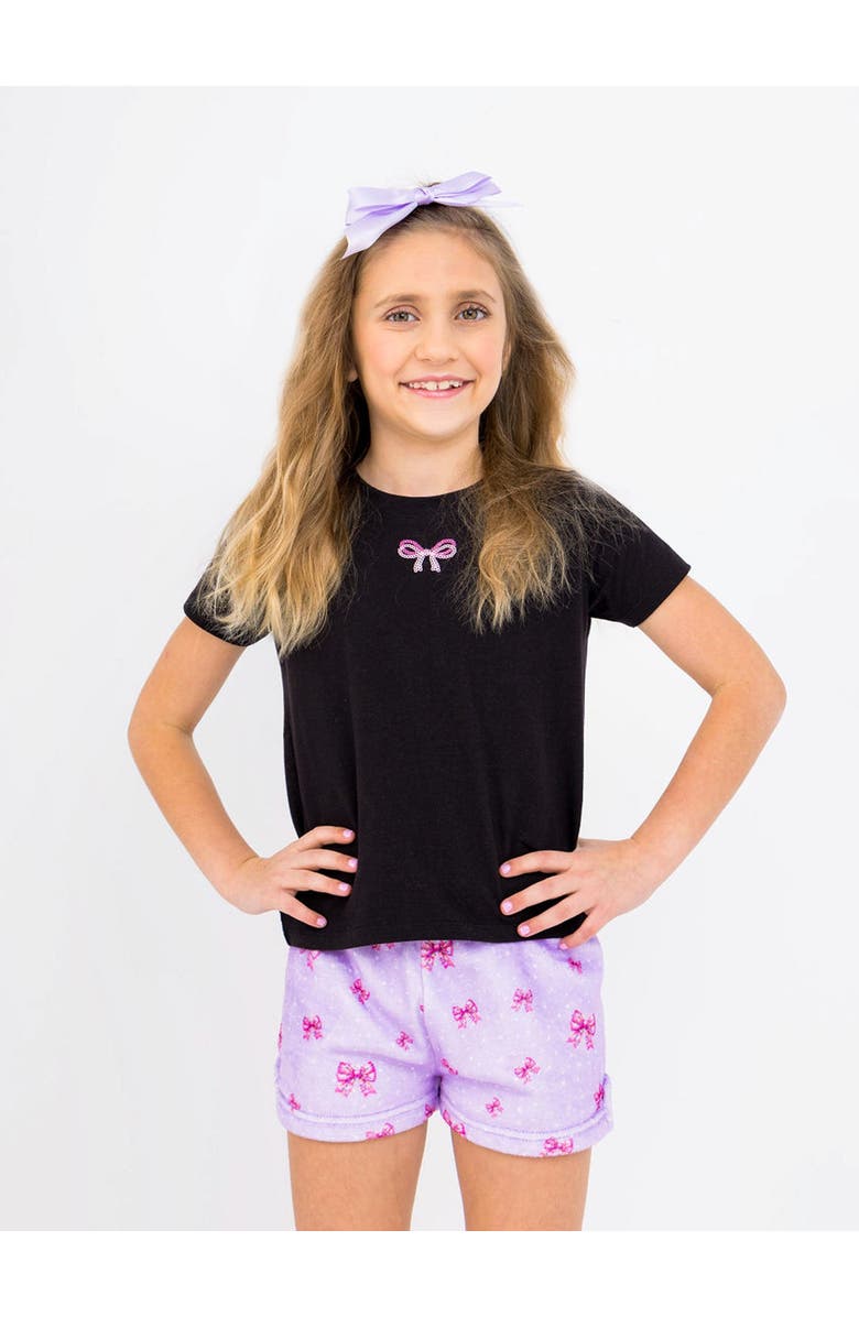 Preppy Goose Plush Holiday Bows loungewear Shorts, Main, color, Lavender