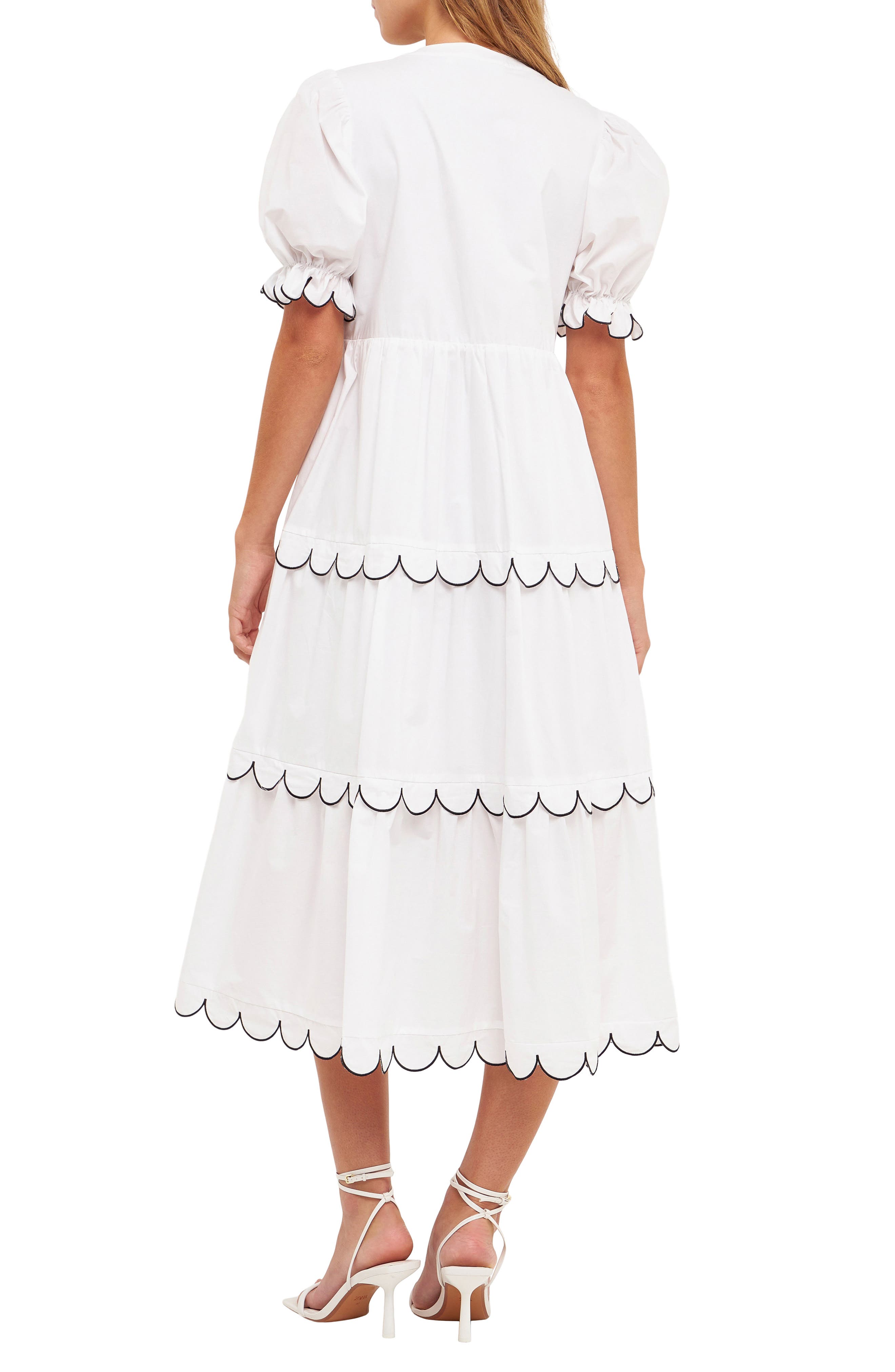 english factory scalloped edge midi dress English Factory