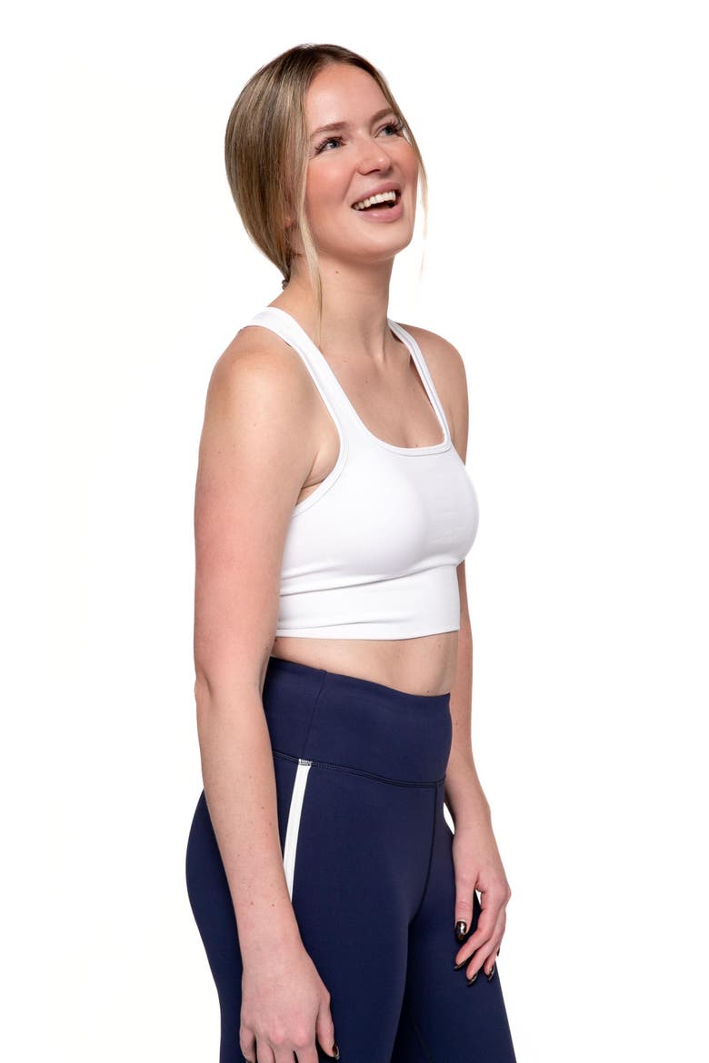 Set Point Performance Longline Solid Bra, Alternate, color, Brilliant White