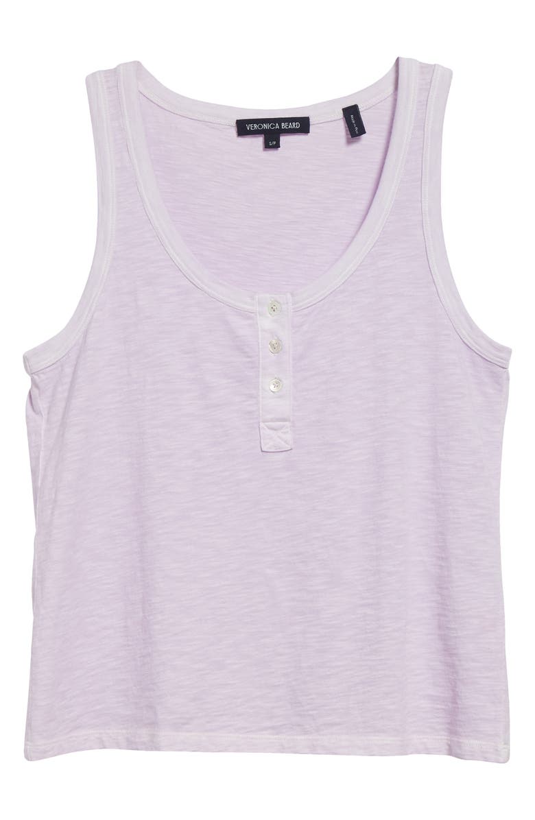 Veronica Beard Harrison Cotton Henley Tank, Alternate, color, Soft Lilac