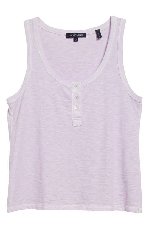 Veronica Beard Harrison Cotton Henley Tank In Soft Lilac