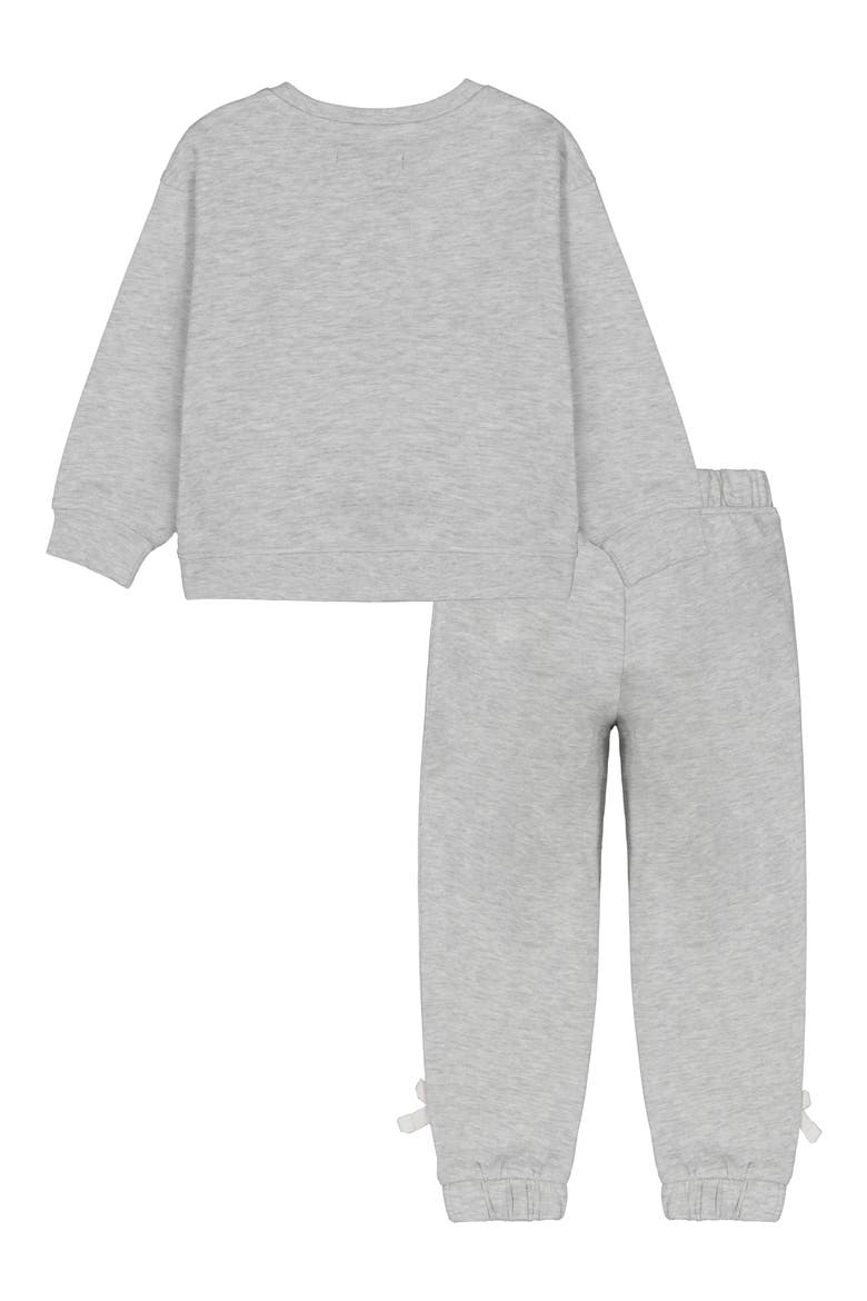 Kids' Bow Sweatshirt & Joggers Set, Alternate, color, HEATHER GREY