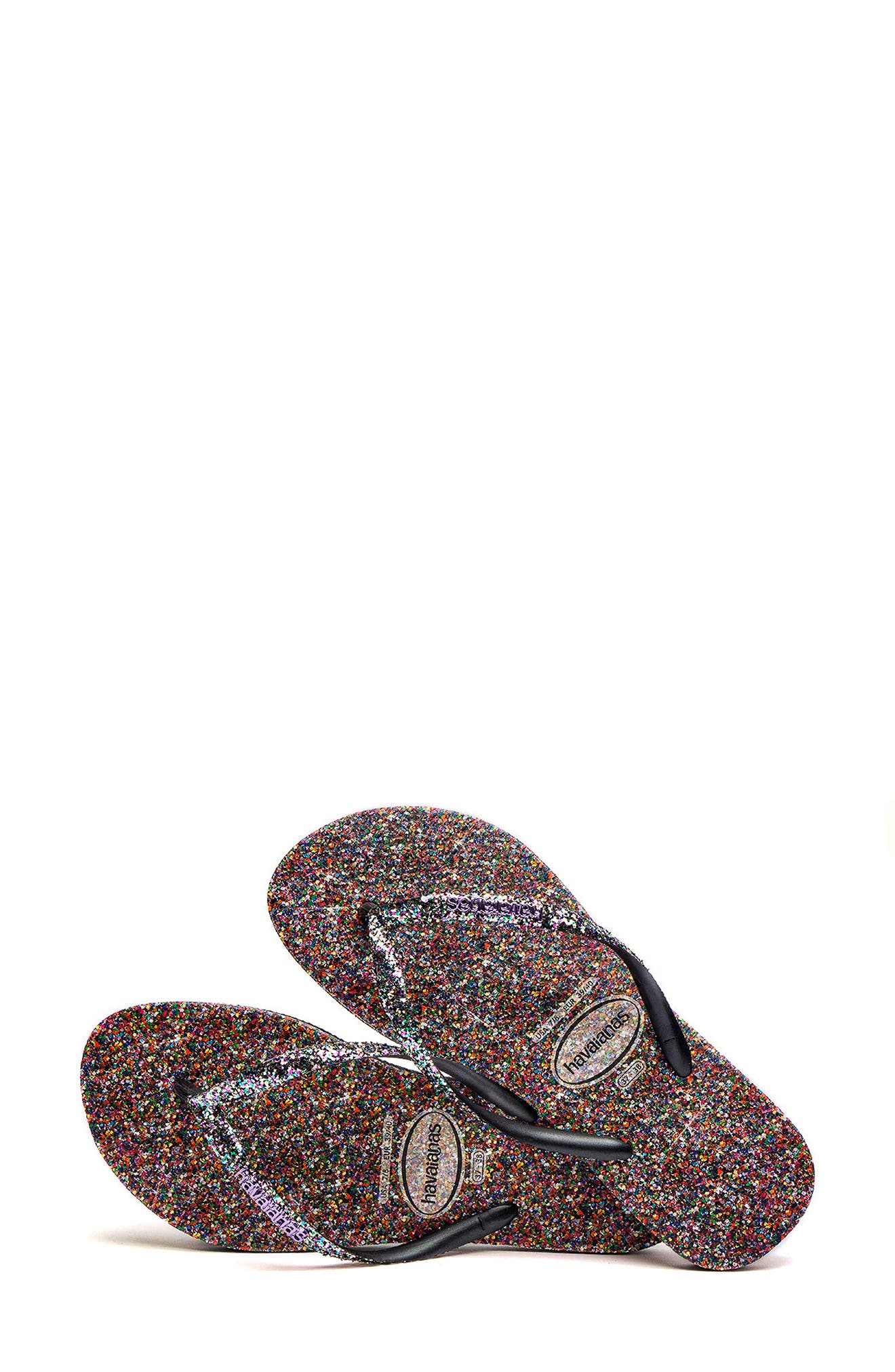 Slim Glitter Flip Flop, Alternate, color, LILAC